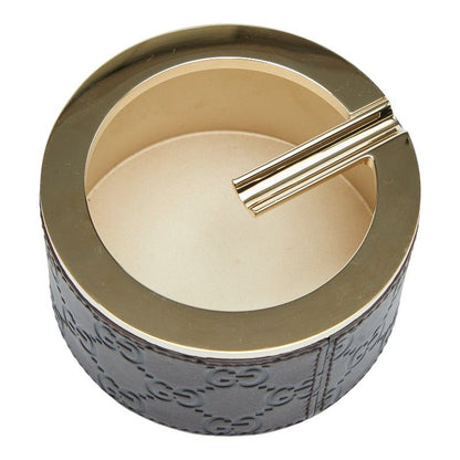 Guccissima Ashtray Brown Gold Leather Plated Men's Gucci