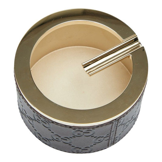 Guccissima Ashtray Brown Gold Leather Plated Men's Gucci