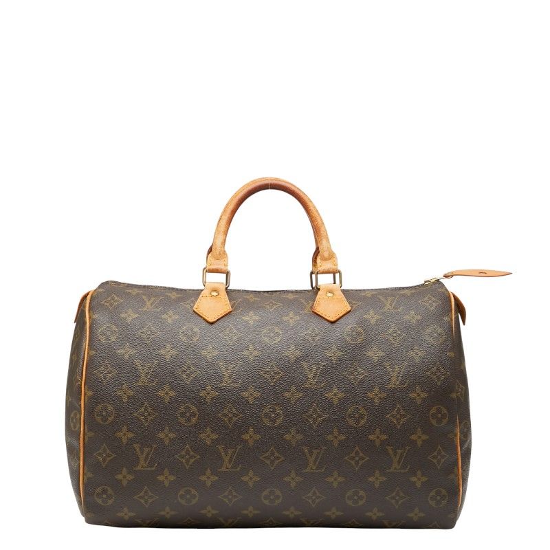 Louis Vuitton Monogram Speedy 35 Handbag Boston Bag Travel Bag M41524 Brown PVC