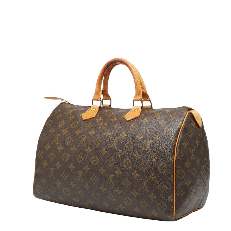 Louis Vuitton Monogram Speedy 35 Handbag Boston Bag Travel Bag M41524 Brown PVC