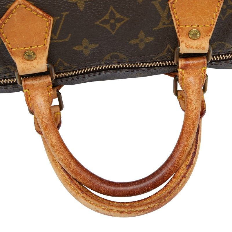 Louis Vuitton Monogram Speedy 35 Handbag Boston Bag Travel Bag M41524 Brown PVC