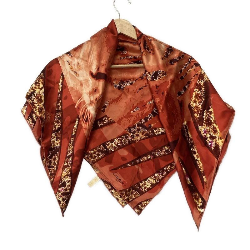 Cartier Scarf - Orange Red And Multi