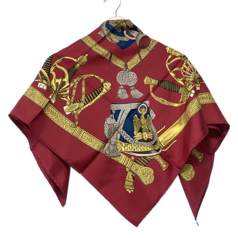 Hermes Carré 90 Like Scarf Red×yellow×multi Grand Uniforme