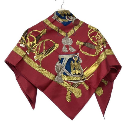 Hermes Carré 90 Like Scarf Red×yellow×multi Grand Uniforme