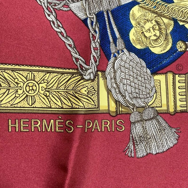 Hermes Carré 90 Like Scarf Red×yellow×multi Grand Uniforme