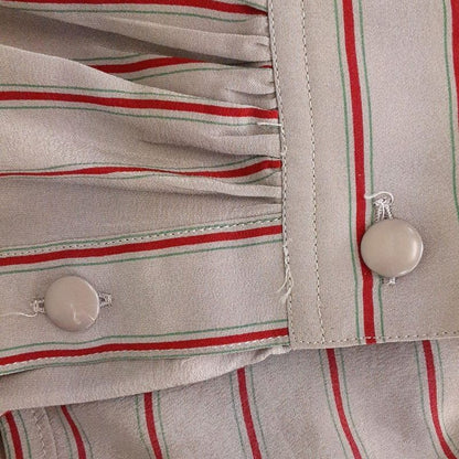 Dior/christian Dior Long Sleeve Shirt Blouse Size M Women's - Gray X Bordeaux X