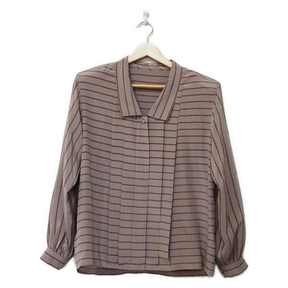 Dior/christian Dior Long Sleeve Shirt Blouse Size M Women's - Gray X Bordeaux X