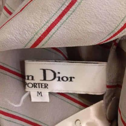 Dior/christian Dior Long Sleeve Shirt Blouse Size M Women's - Gray X Bordeaux X