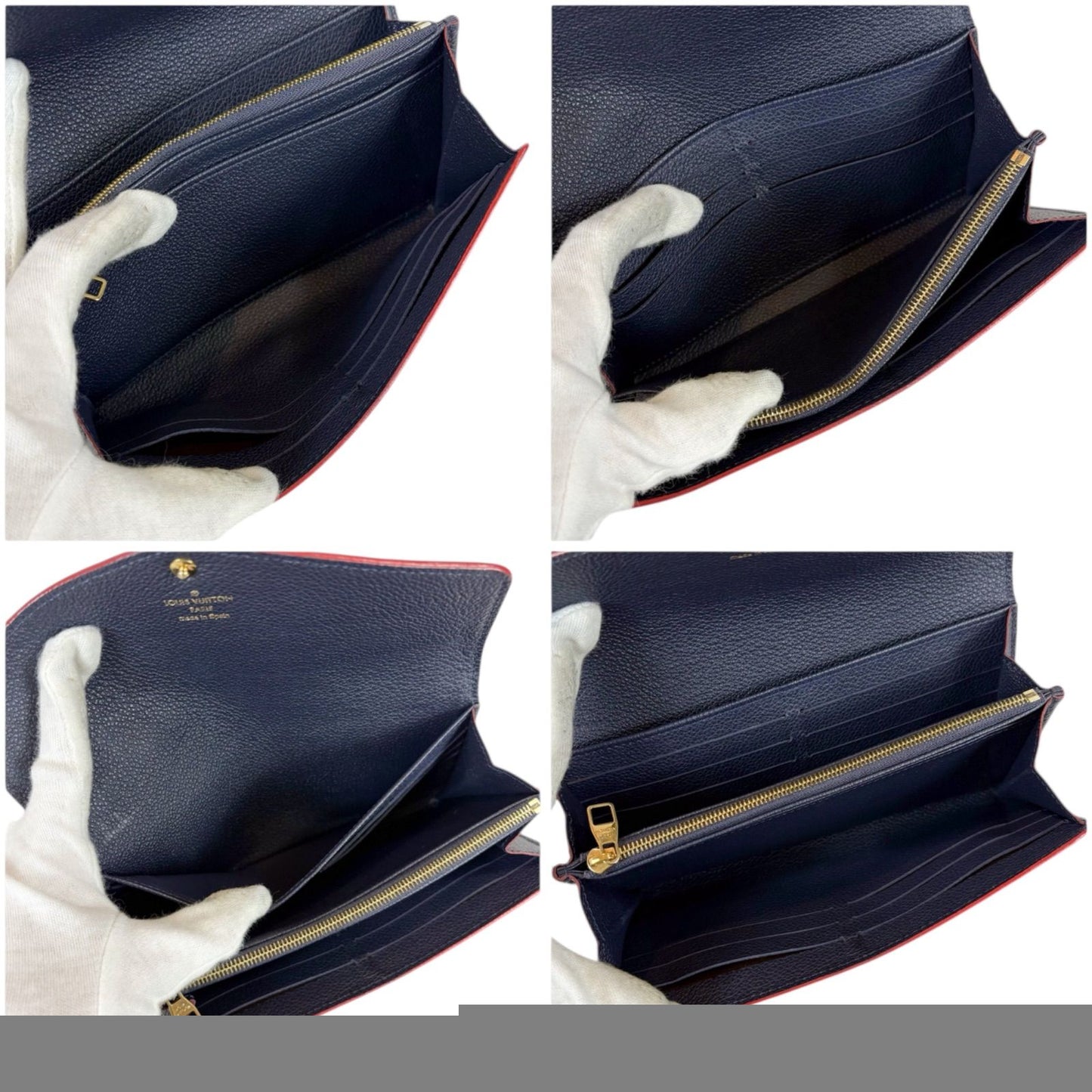 Louis Vuitton Sarah Bifold Long Wallet Long Wallet Empreinte Leather Navy Dark