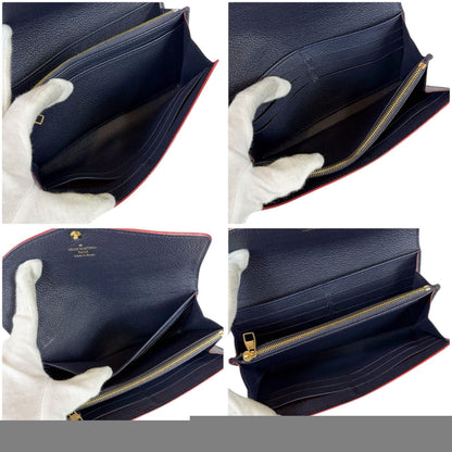 Louis Vuitton Sarah Bifold Long Wallet Long Wallet Empreinte Leather Navy Dark