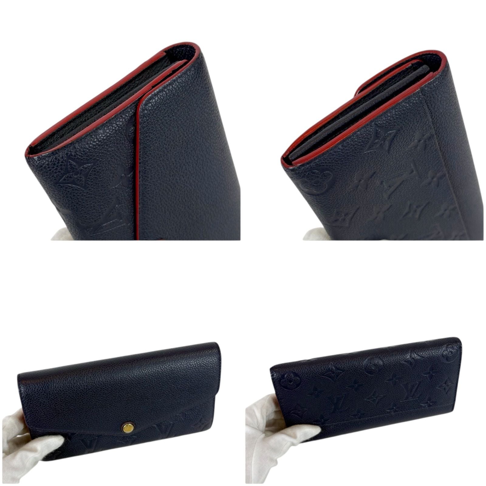 Louis Vuitton Sarah Bifold Long Wallet Long Wallet Empreinte Leather Navy Dark
