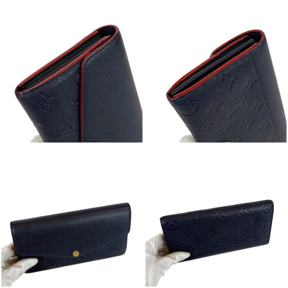 Louis Vuitton Sarah Bifold Long Wallet Long Wallet Empreinte Leather Navy Dark