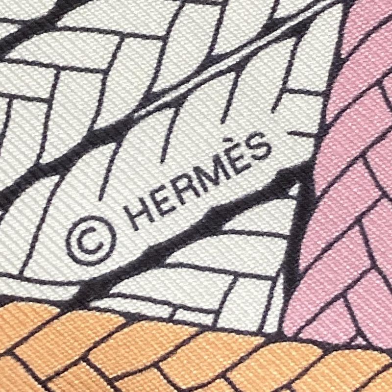 Hermes 063847s 12 White And Pink And Multi Ribbon Scarf Like Scarf 063847s 12