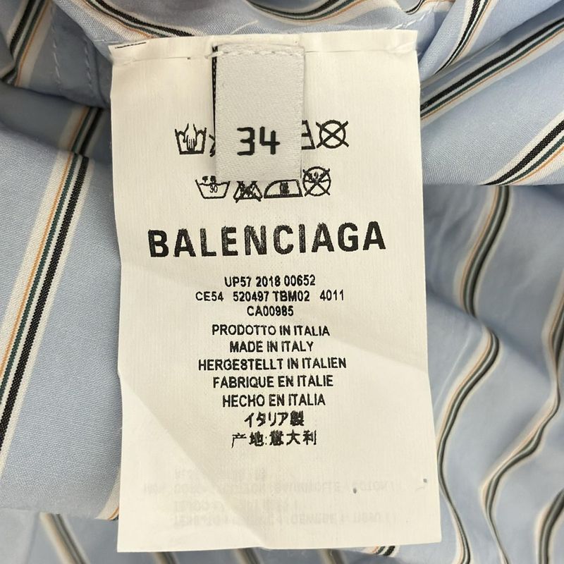 Balenciaga Long Sleeve Shirt Blouse Size 34 S Women - 520497 Tbm02 Light Blue X