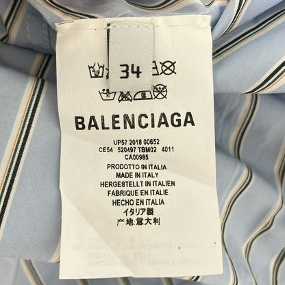 Balenciaga Long Sleeve Shirt Blouse Size 34 S Women - 520497 Tbm02 Light Blue X