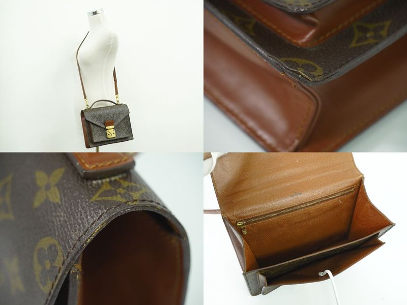 Authentic Louis Vuitton LV Monceau 26 Monogram 2WAY Shoulder Bag Handbag Brown