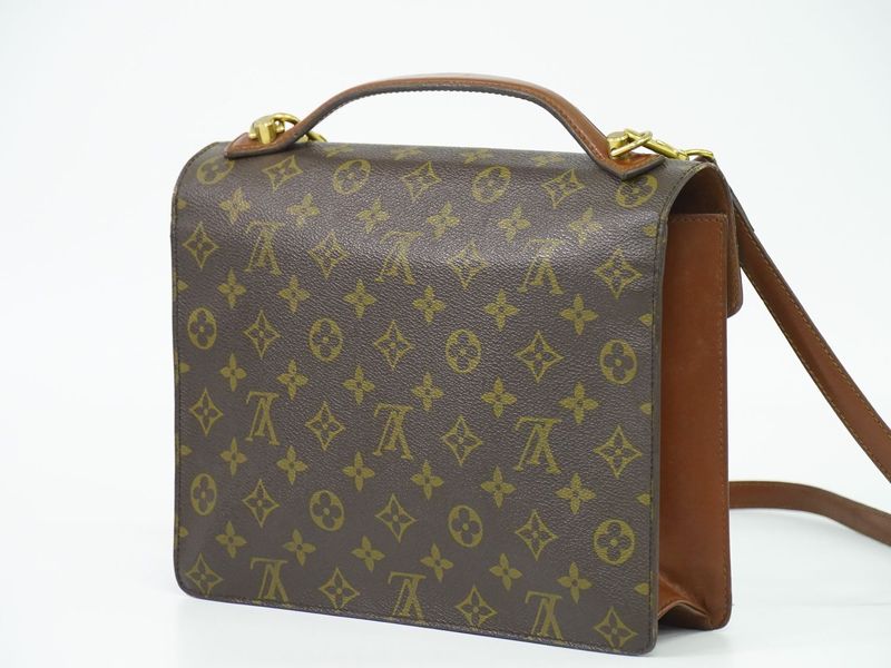 Authentic Louis Vuitton LV Monogram 2WAY Shoulder Bag Handbag Brown M51185