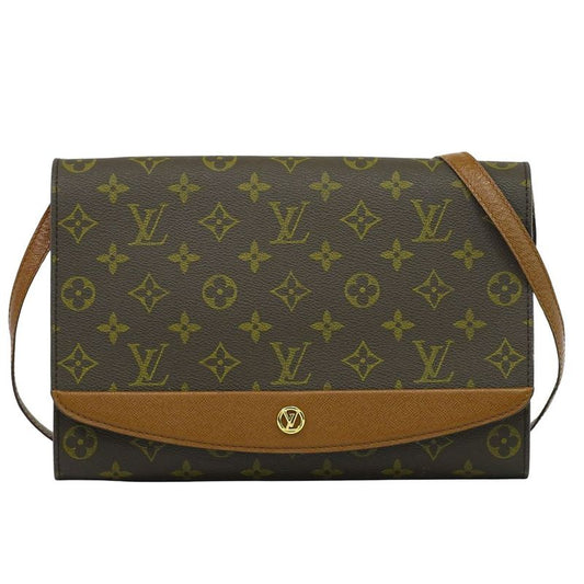 Authentic Louis Vuitton LV Bordeaux Monogram 2WAY Shoulder Bag Clutch Bag Brown