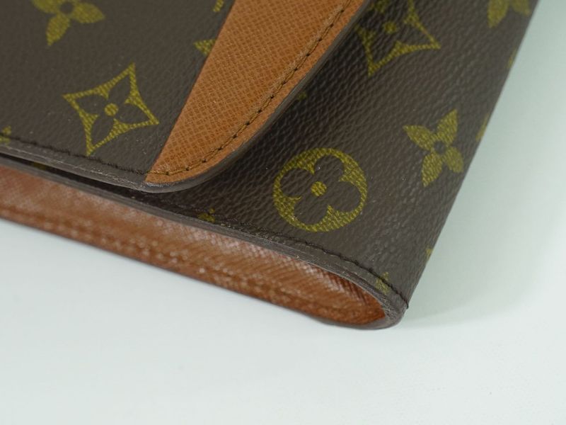 Authentic Louis Vuitton LV Bordeaux Monogram 2WAY Shoulder Bag Clutch Bag Brown