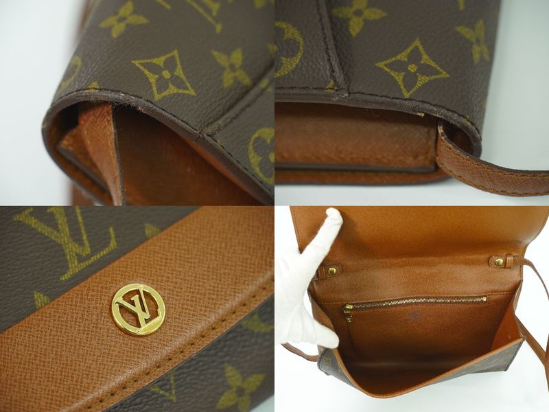 Authentic Louis Vuitton LV Bordeaux Monogram 2WAY Shoulder Bag Clutch Bag Brown