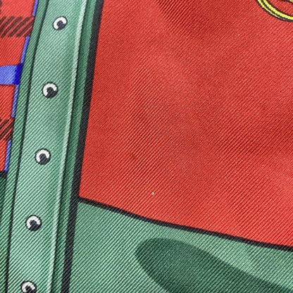 Hermes Scarf Carré 90 Red × Green × Multi Les Voitures Nouveiies