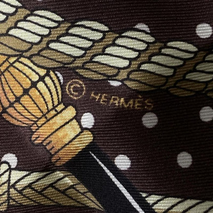 Hermes Scarf Maxi Twillie Navy X Dark Brown X Multi Ribbon Scarf / Clic Clac /