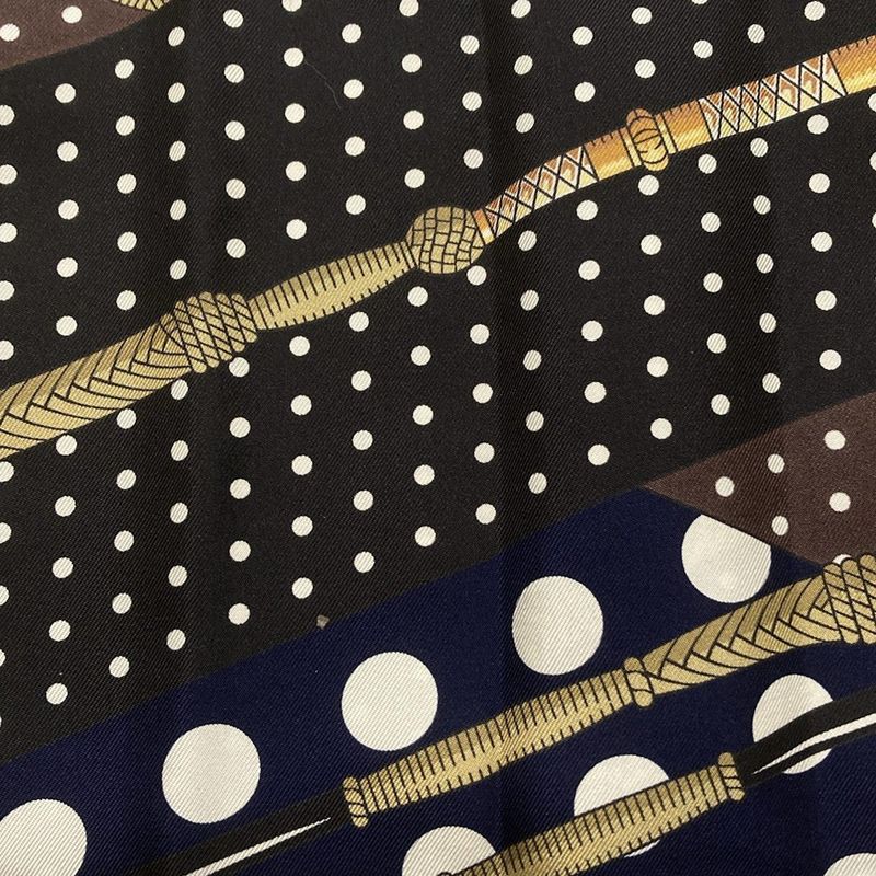 Hermes Scarf Maxi Twillie Navy X Dark Brown X Multi Ribbon Scarf / Clic Clac /