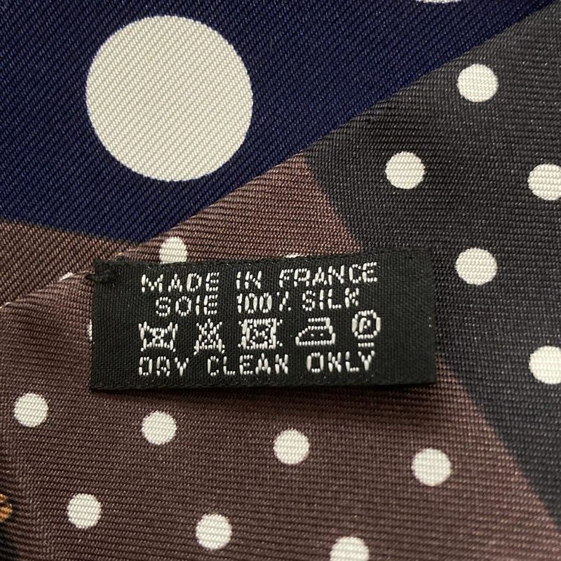 Hermes Scarf Maxi Twillie Navy X Dark Brown X Multi Ribbon Scarf / Clic Clac /