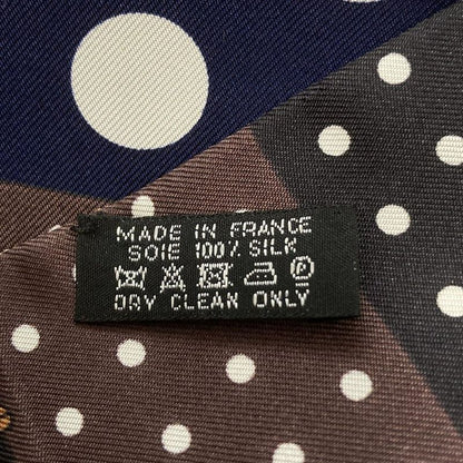 Hermes Scarf Maxi Twillie Navy X Dark Brown X Multi Ribbon Scarf / Clic Clac /