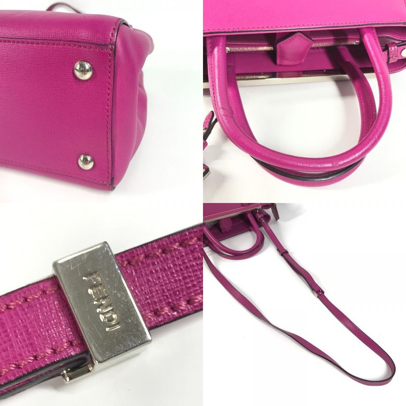 Fendi Handbag Petit Toujours 8bh253 Leather Purple