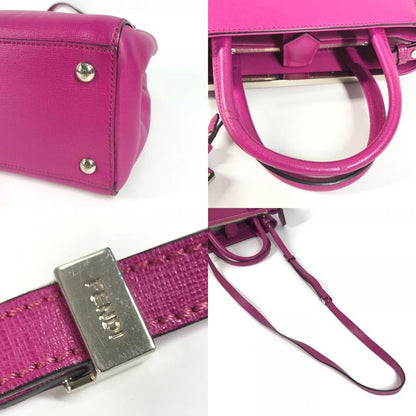 Fendi Handbag Petit Toujours 8bh253 Leather Purple