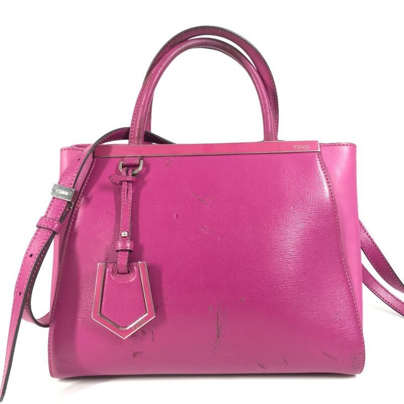 Fendi Handbag Petit Toujours 8bh253 Leather Purple