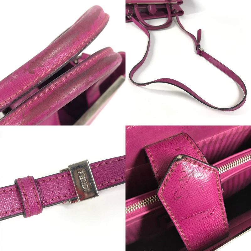 Fendi Handbag Petit Toujours 8bh253 Leather Purple