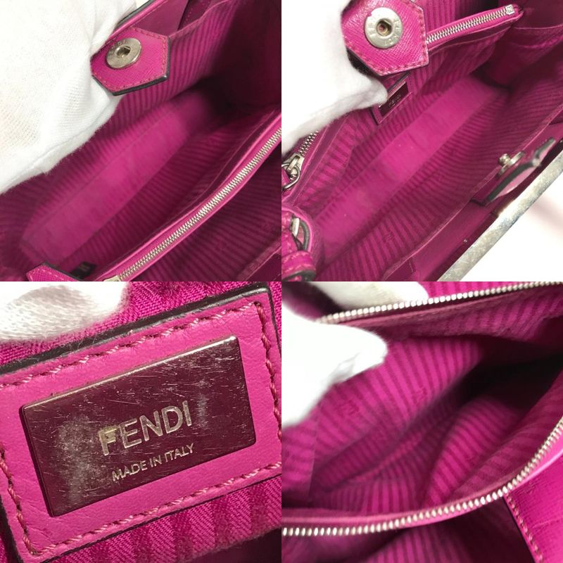 Fendi Handbag Petit Toujours 8bh253 Leather Purple