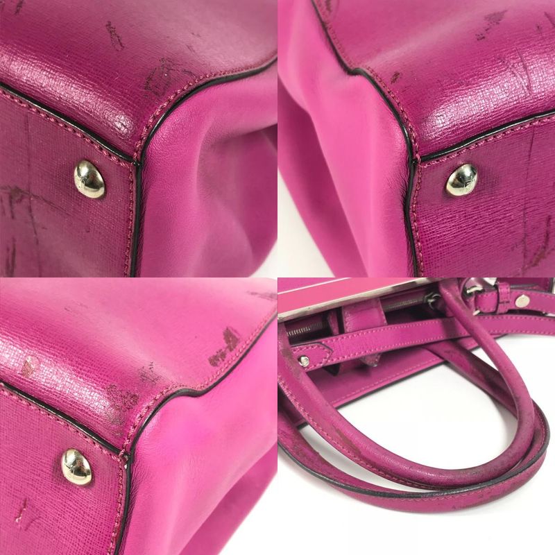 Fendi Handbag Petit Toujours 8bh253 Leather Purple