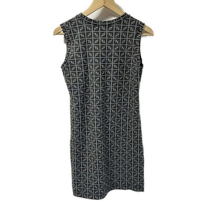 Fendi Dress Size 44 L Women - Gray And Black Crew Neck Sleeveless Knee Length