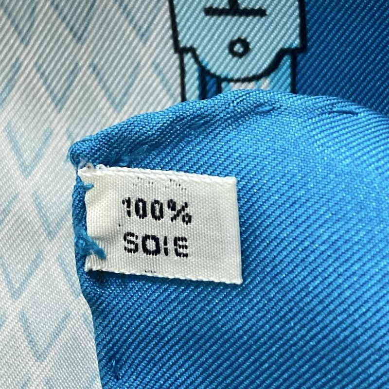 Hermes Scarf Carré 90 Blue×light Blue×multi Farandole/butterfly