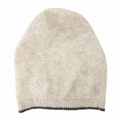 Chanel Cashmere Coco Logo Knit Cap Beanie Hat Light Gray Men Women