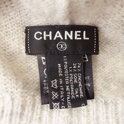 Chanel Cashmere Coco Logo Knit Cap Beanie Hat Light Gray Men Women