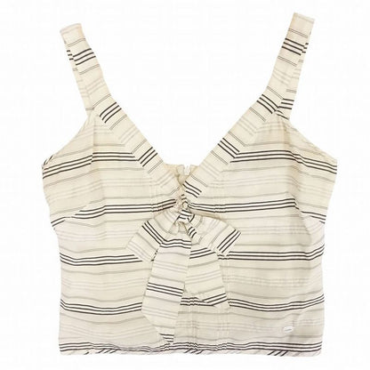 Chanel 06c P27875v17660 Striped Camisole Top Ribbon White Size M Women