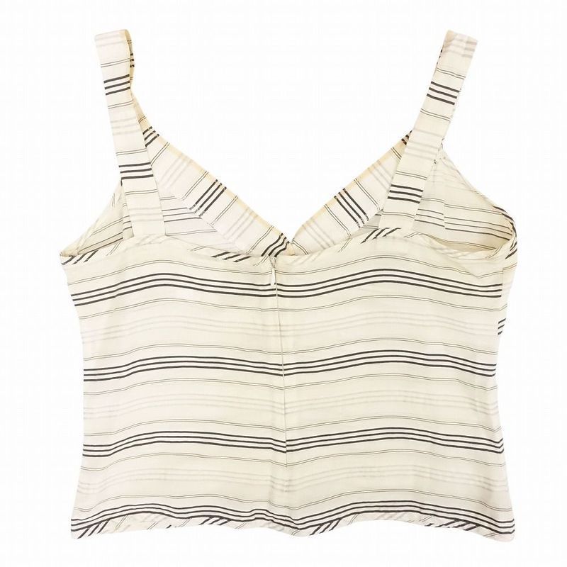 Chanel 06c P27875v17660 Striped Camisole Top Ribbon White Size M Women