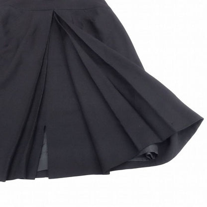 Vintage Chanel Skirt Tucked Slit Knee Length Wool Vintage Old Bottoms 36 S