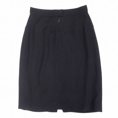 Vintage Chanel Skirt Tucked Slit Knee Length Wool Vintage Old Bottoms 36 S