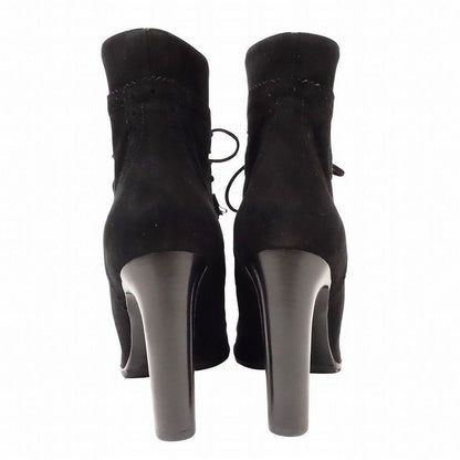 Hermes Suede Short Boots Ghillie Tassel Lace Up Shoes Size 37.5 24cm (9.45in)