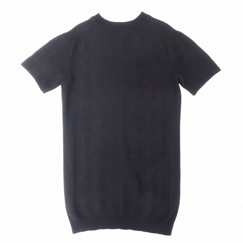 Hermes Knit Dress Short Sleeves Crew Neck Virgin Wool All Over Made in Italy 42