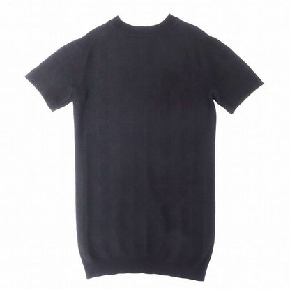 Hermes Knit Dress Short Sleeves Crew Neck Virgin Wool All Over Made in Italy 42