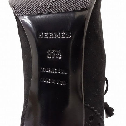 Hermes Suede Short Boots Ghillie Tassel Lace Up Shoes Size 37.5 24cm (9.45in)