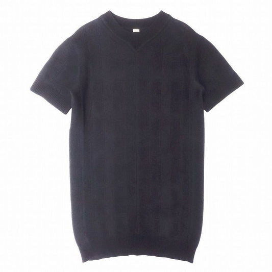 Hermes Knit Dress Short Sleeves Crew Neck Virgin Wool All Over Made in Italy 42