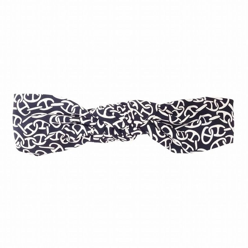 Hermes Chaine D'ancre Pattern Headband Catsuit Gabi Nausa Accessories Navy