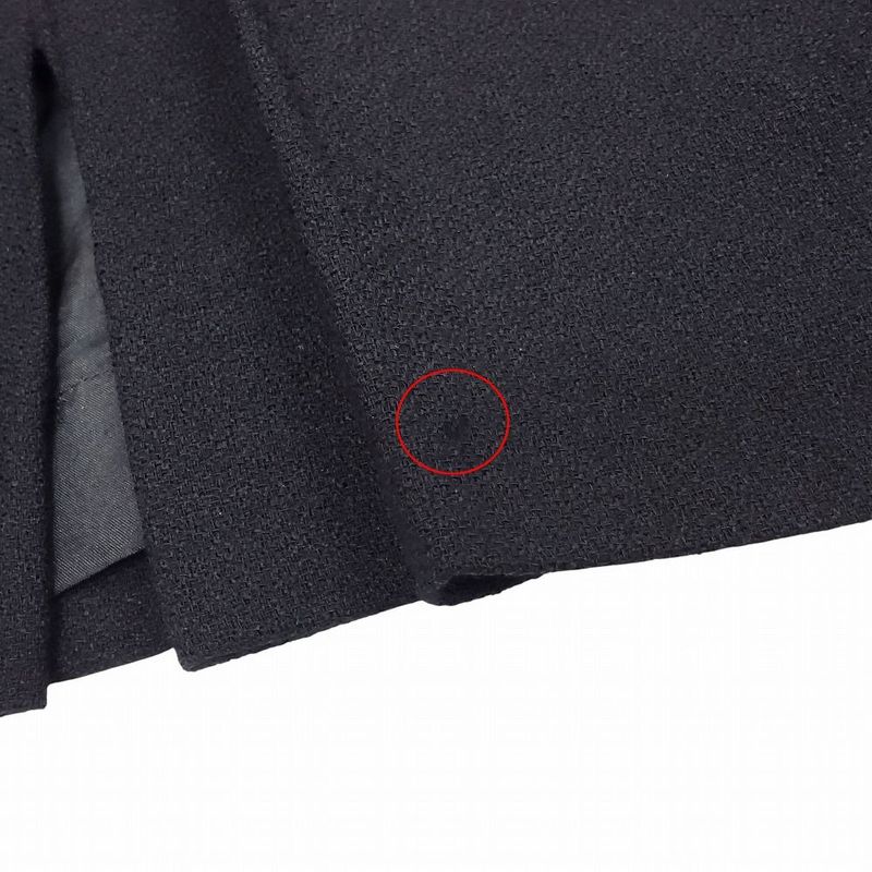 Vintage Chanel Skirt Tucked Slit Knee Length Wool Vintage Old Bottoms 36 S